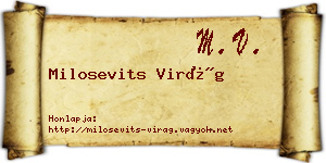 Milosevits Virág névjegykártya
